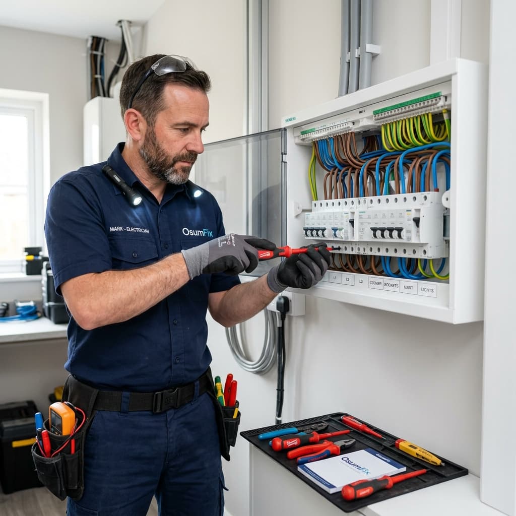 Electrician at work
